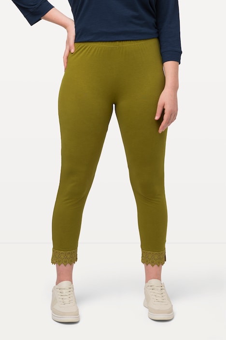 7/8-Leggings, Saumspitze, Biobaumwolle