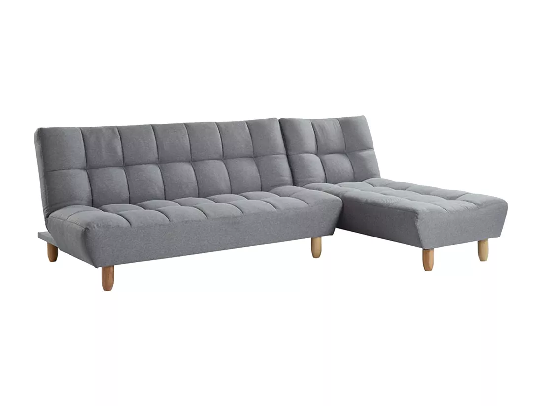 Canapé modulable convertible en tissu gris ESTEBAN