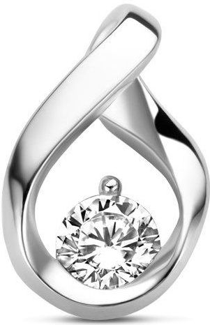 Hanger - Zilver - Gerhodineerd - 925 Zilveren Hanger - Zirkonia - 14x9.5mm