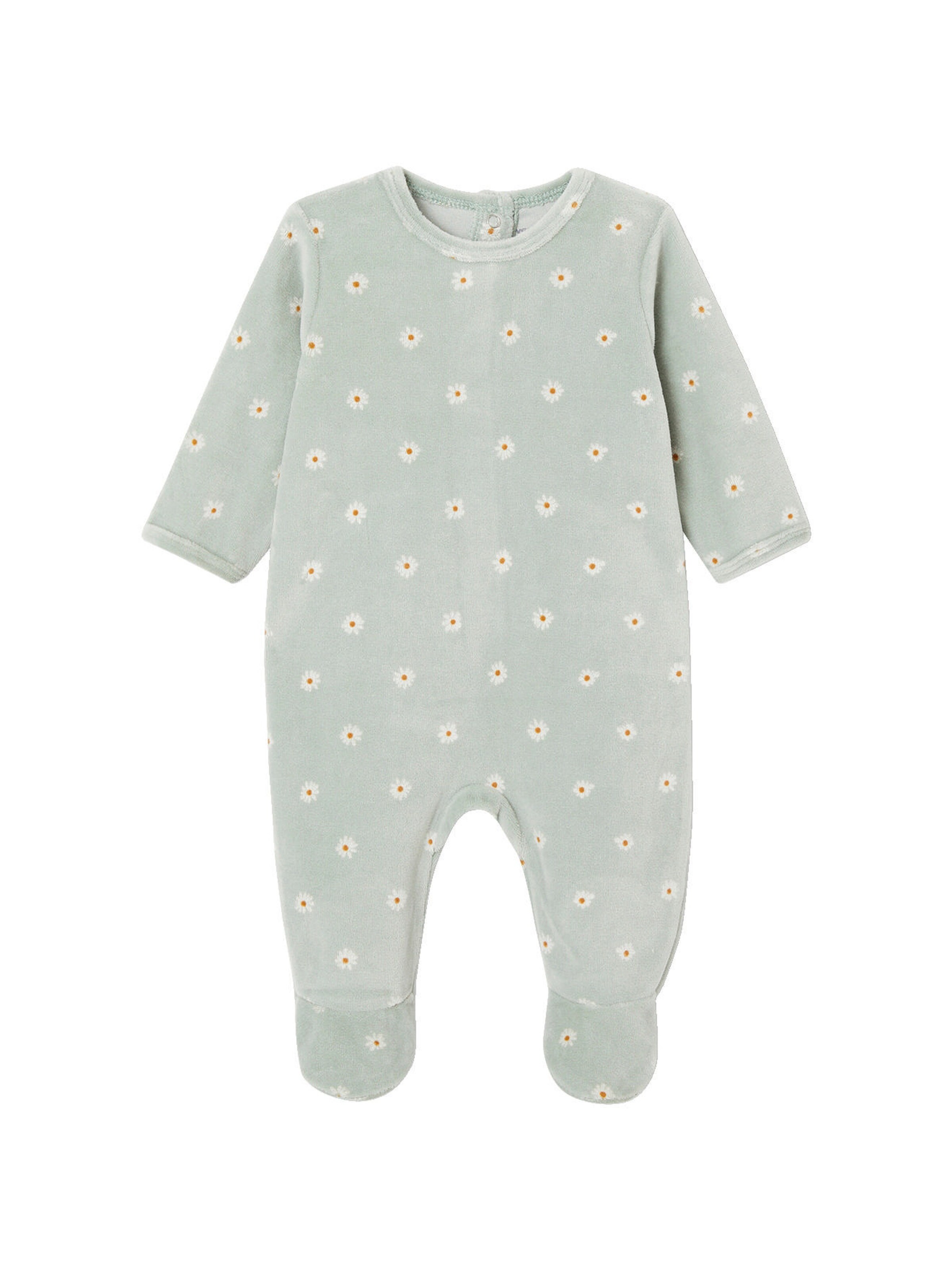 Vertbaudet 2er-Pack Baby Samt-Strampler hellgelb