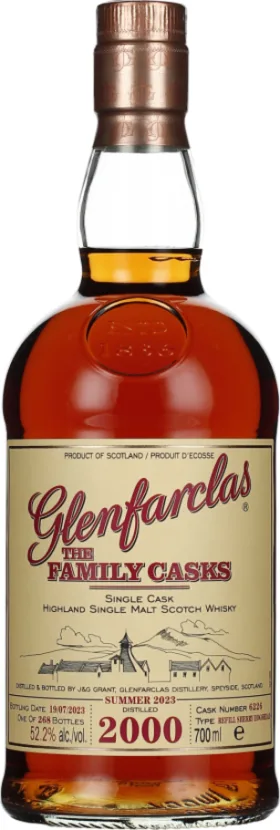 GLENFARCLAS VINTAGE 2000 FAMILY CASKS 70CL