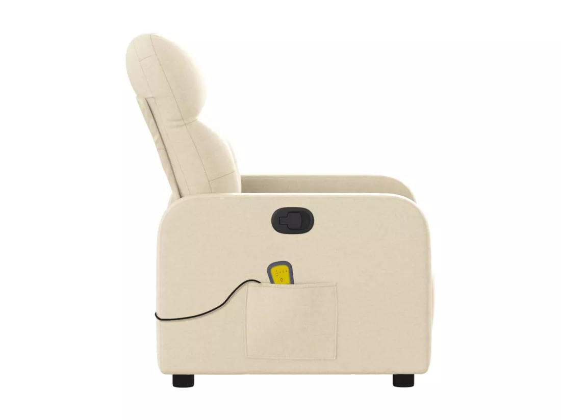 Fauteuil massant inclinable Crème Tissu