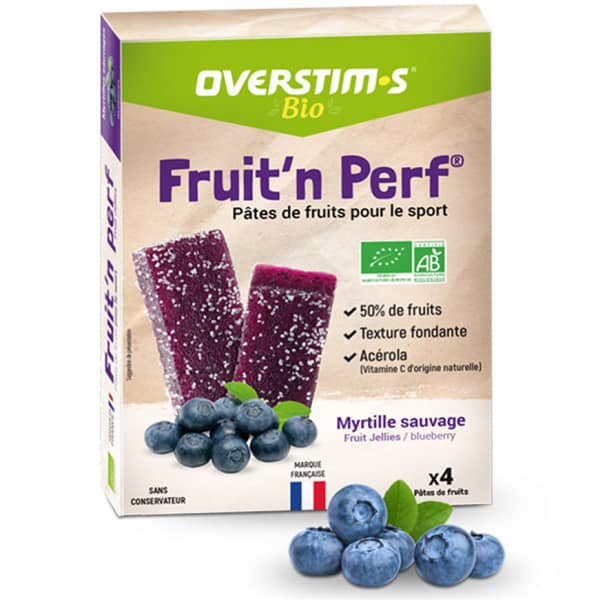 Barres énergétiques OVERSTIMS PATES DE FRUITS BIO MYRTILLE X4