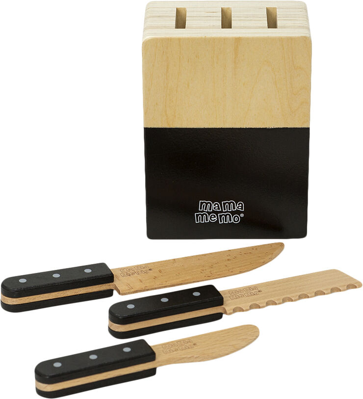 Mamamemo Knivblok m/ 3 knive