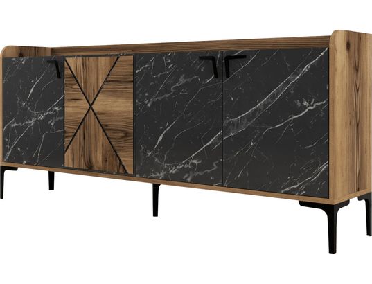 CONCEPT1 - Bahut Venedik noyer marbre noir 180 x 35 x 78cm