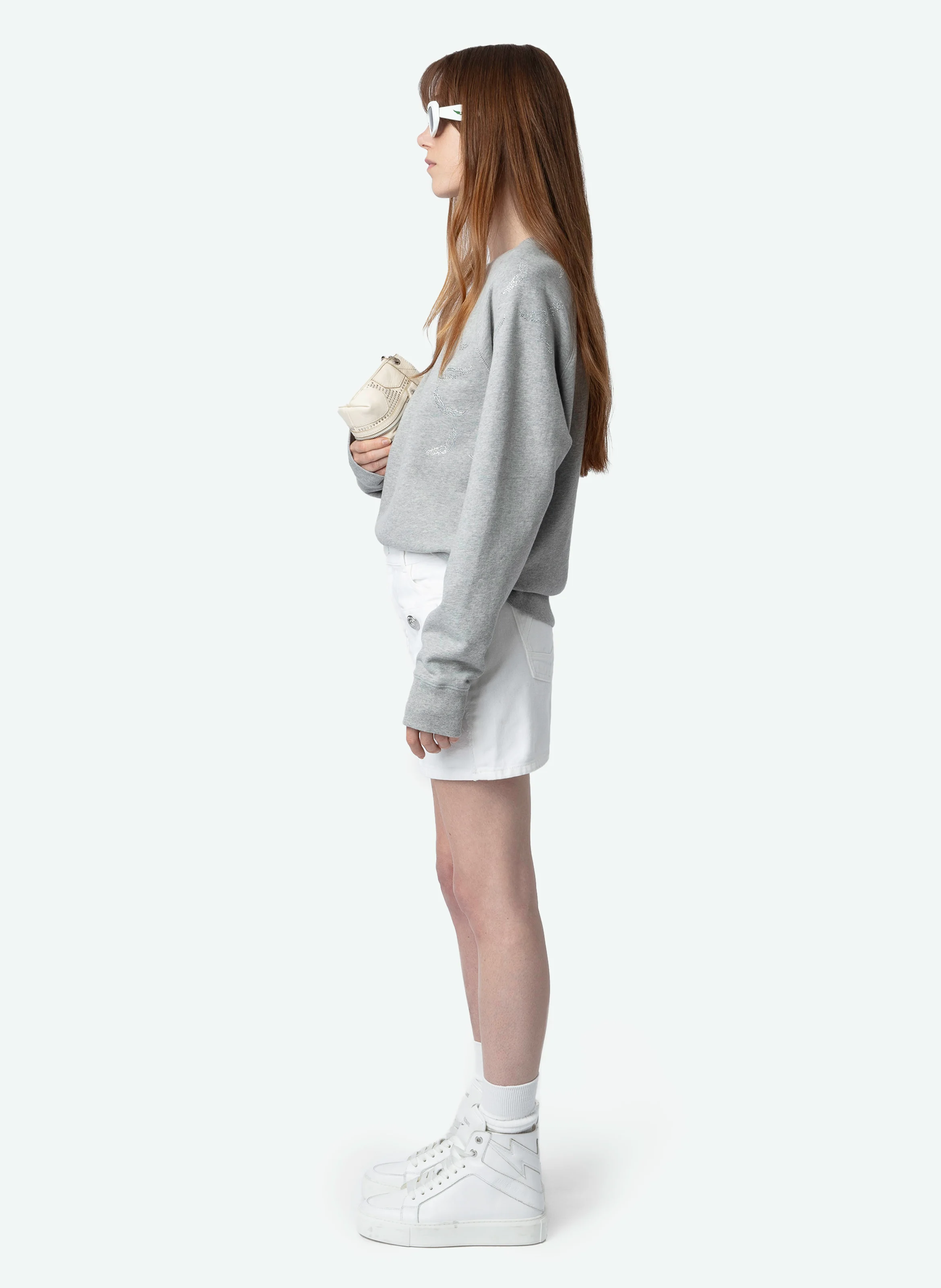 UPPER - Sweatshirt ample en coton bio | Gris
