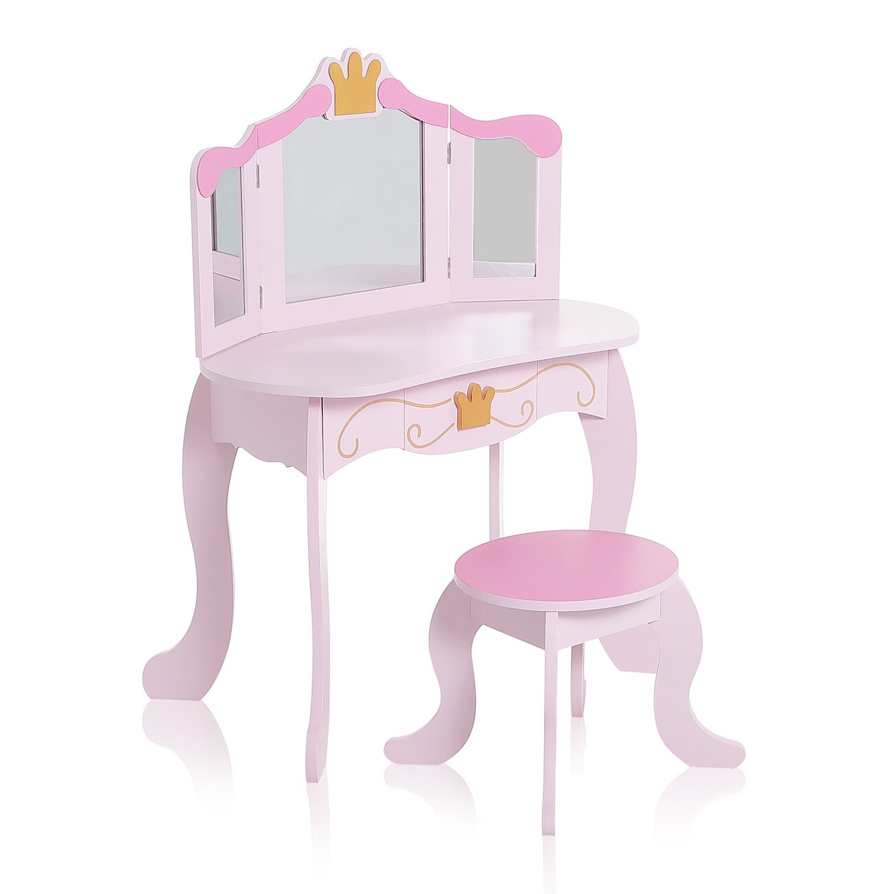 Baby Vivo Kinderschminktisch FIONA mit klappbaren Spiegeln und Hocker