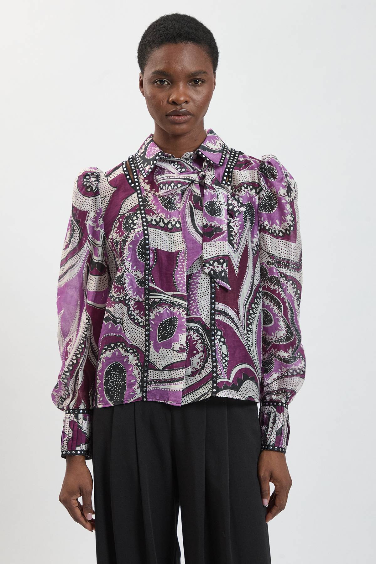 KarenMillen Chemisier À Manches Longues Imprimé Fleuri Avec Clous