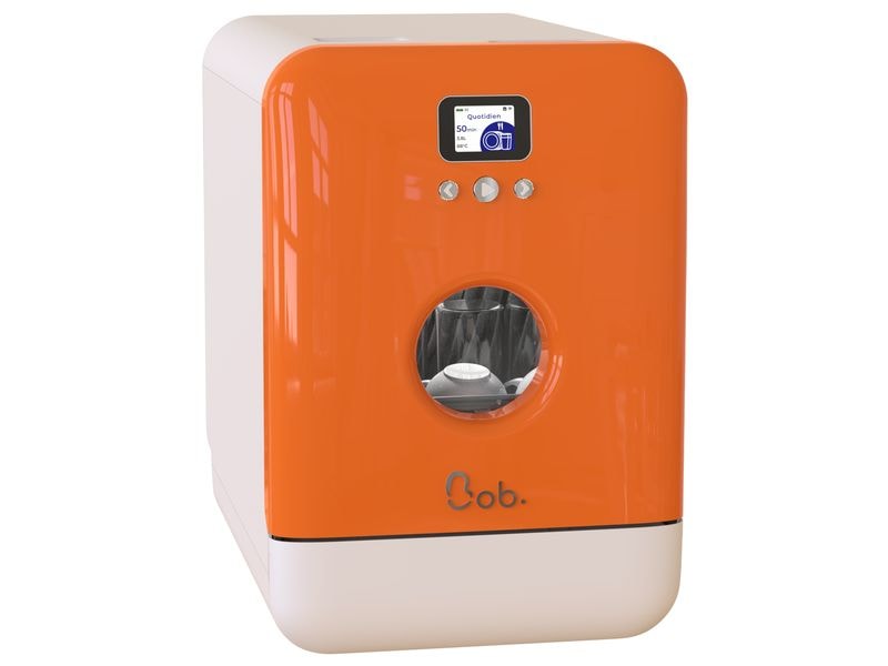 Daan Tech Tischgeschirrspüler Bob Orange/Weiss Kompakter Geschirrspüler für 3 Gedecke