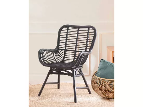 Sapporo - Chaise en rotin noir