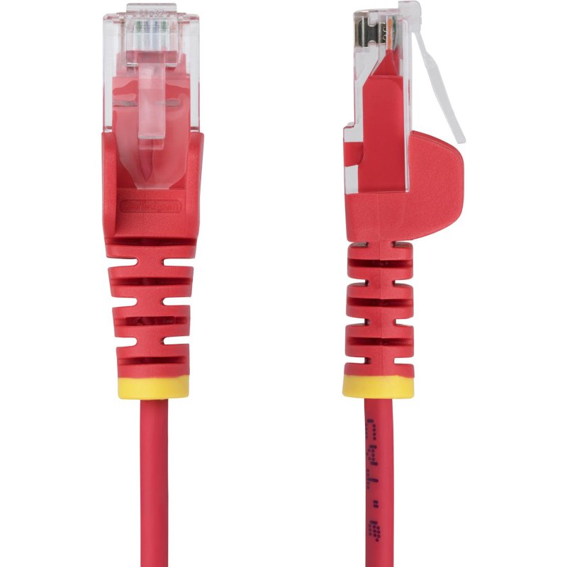 StarTech.com Câble Ethernet CAT6 Rouge Fin de 1,5m, Sans Accroc, 100W PoE, UTP, LSZH, Fil de Cuivre Pur 28AWG, Cordon Patch Réseau RJ45 avec Serre-Câble, Contrôlé Fluke
