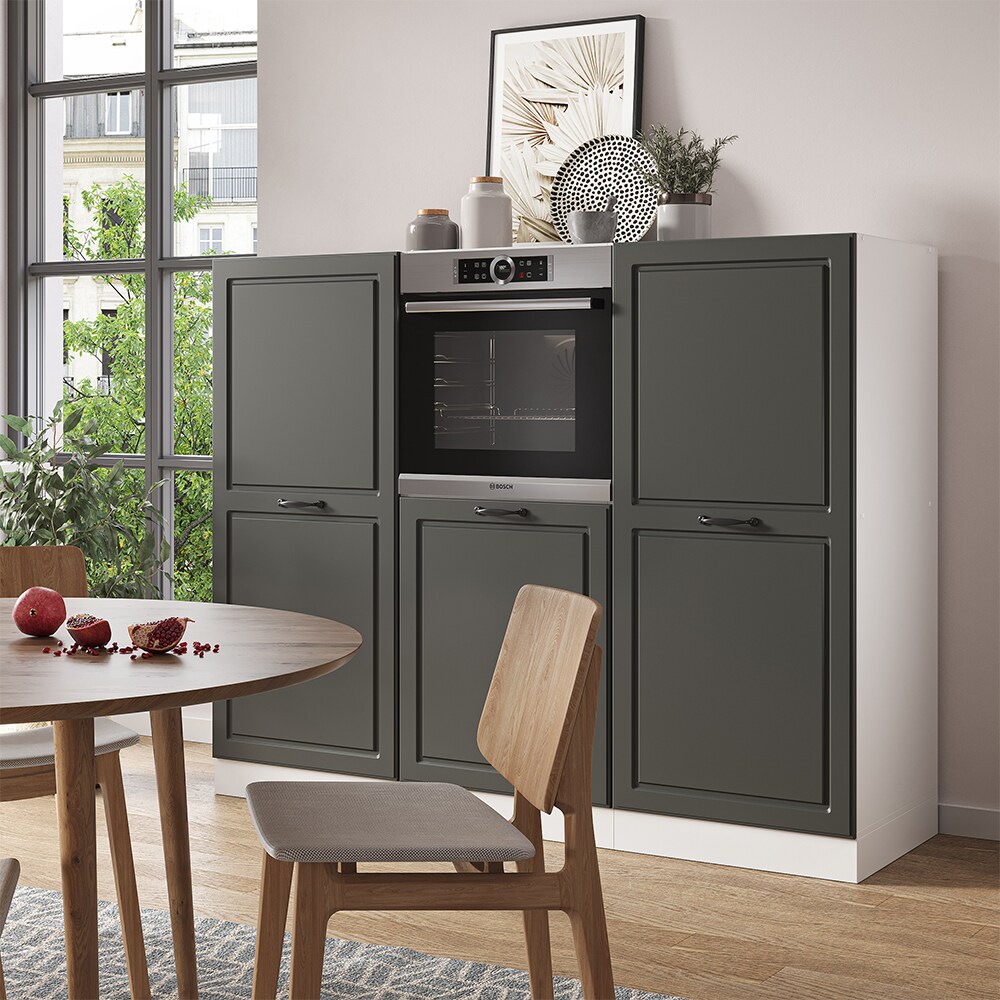 Vicco Küchenzeile Küchenblock Einbauküche R-Line Landhaus Weiß Anthrazit Backofen