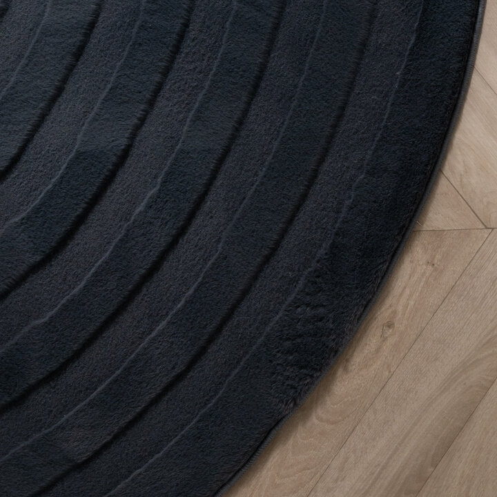 Organisch Vloerkleed - Flowy Wavy Antraciet | Wasbaar