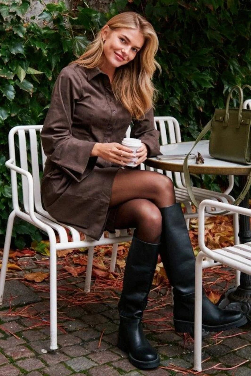 Neo Noir Rosa Faux Suede Shirt 164475 676 dark brown