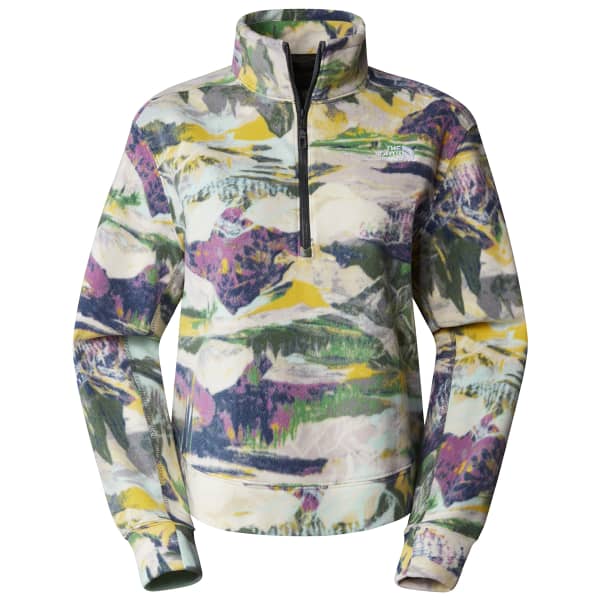 Sweat polaire THE NORTH FACE W 100 GLACIER PRINTED HALF ZIP BLACK CURRANT PURPLE TR