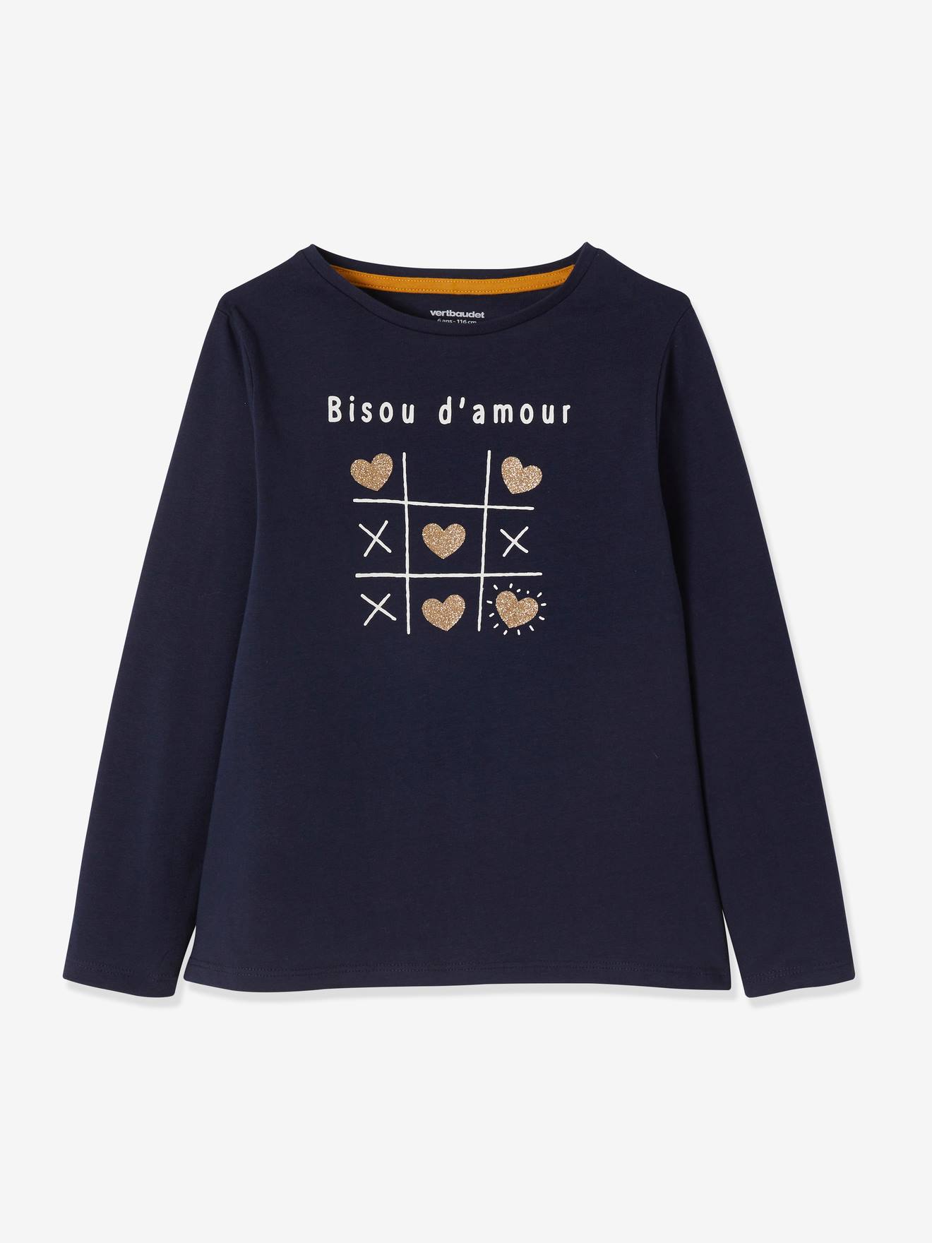 Conjunto de 3 camisetas de manga comprida para meninas, tamanho médio, pretas, bicolor/multicoloridas.