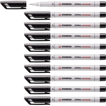 Folienstift - STABILO OHPen universal - wasserlöslich superfein - 10er Pack - schwarz