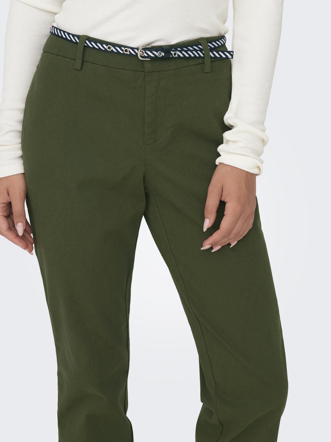 ONLBIANA-MAREE Mittlere Taille Slim Fit Chino Hose Olive Night