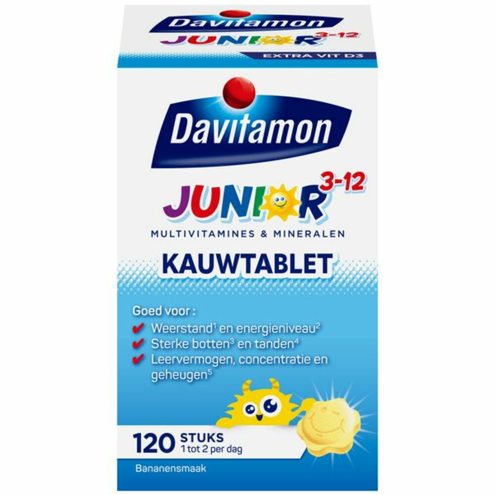 Davitamon Junior 3+ Kauwvitamines Banaan120 kauwtabletten