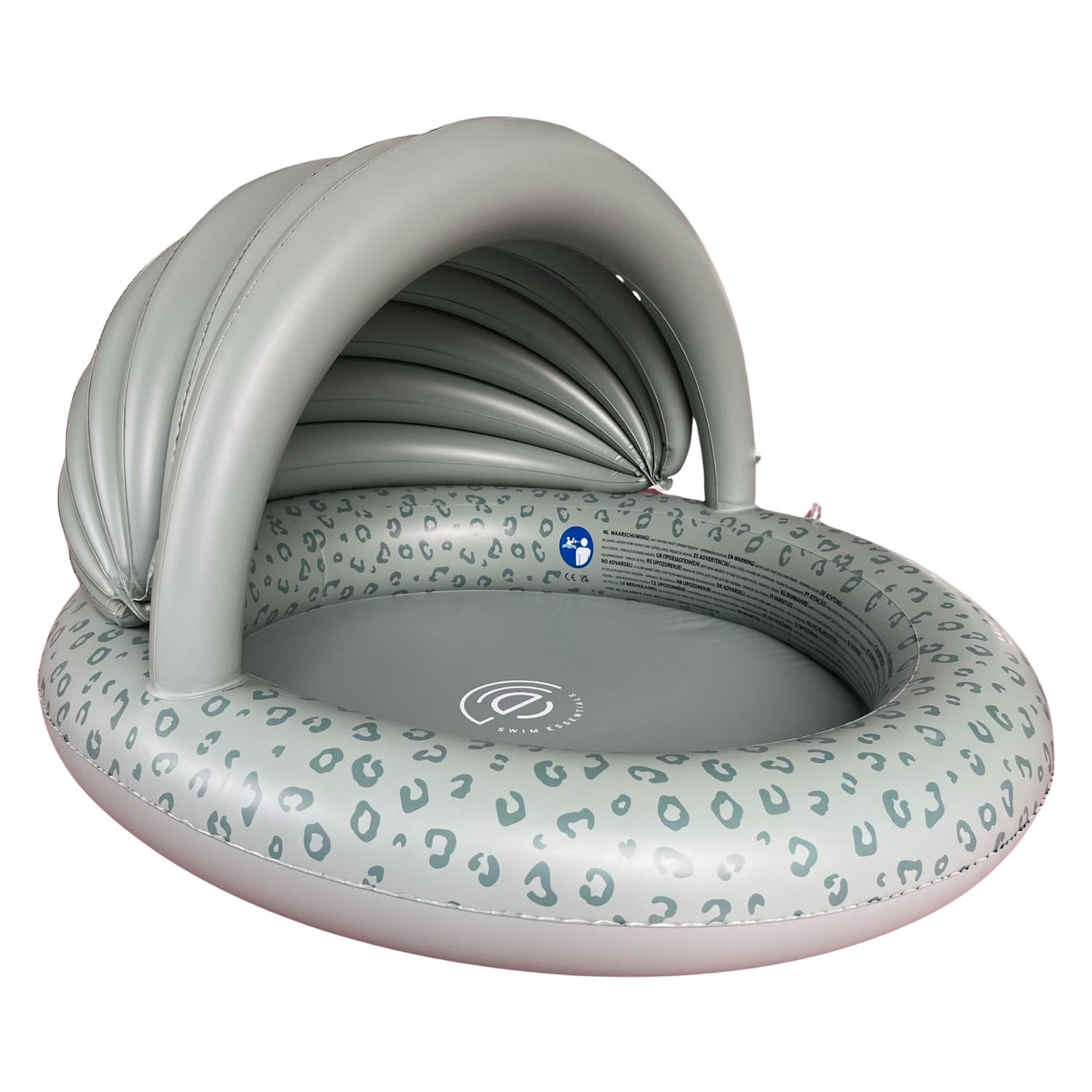Swim Essentials Kinderzwembad met Zonnescherm Luipaard Groen