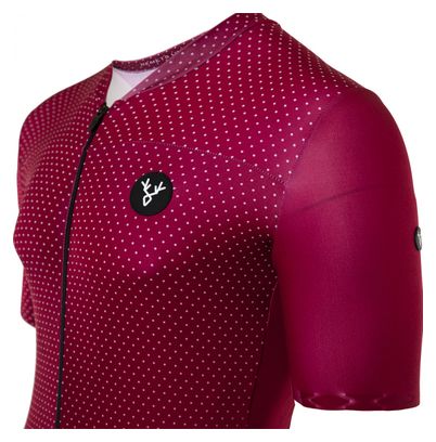 Maillot Manches Courtes LeBram Portillon Bordeaux Coupe Ajustée