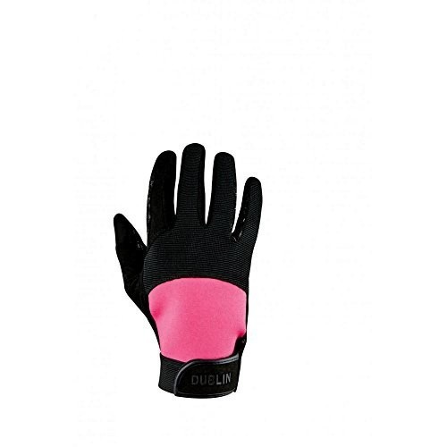 Luvas de equitação unissex para adultos, preto/rosa