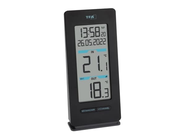 TFA-Dostmann 30.3072.01, Inne/Ute, Digitalt, Sort, Hvit, Rektangulær, °C, -40 - 60 °C