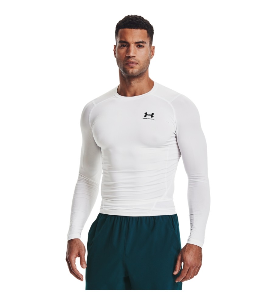 Camiseta de manga comprida Under Armour HeatGear Armour, branca