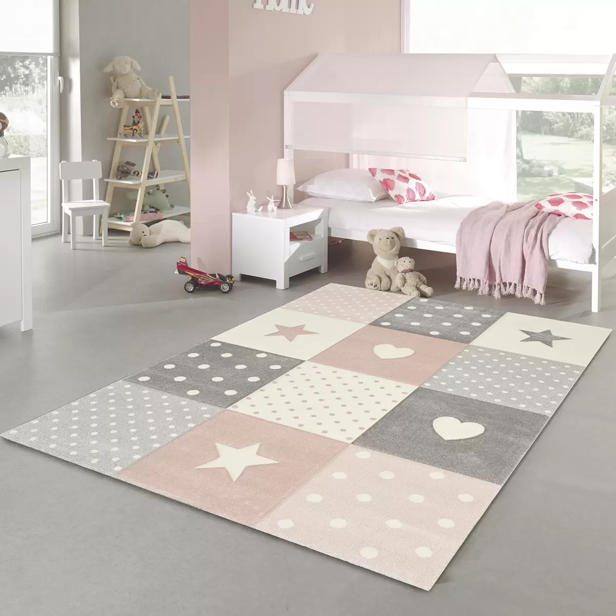 Kinderteppich Diamond Kids Pastel SV rosa,grau,weiss
