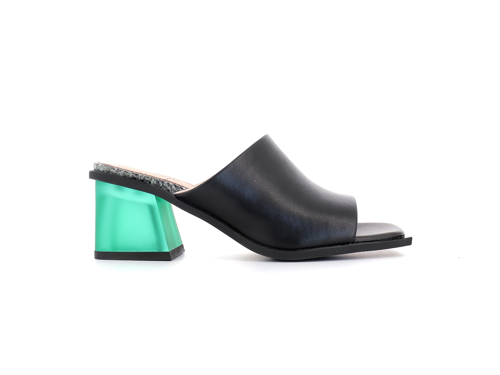 Metamorf ose-LACTEL Cuir Noir Vert
