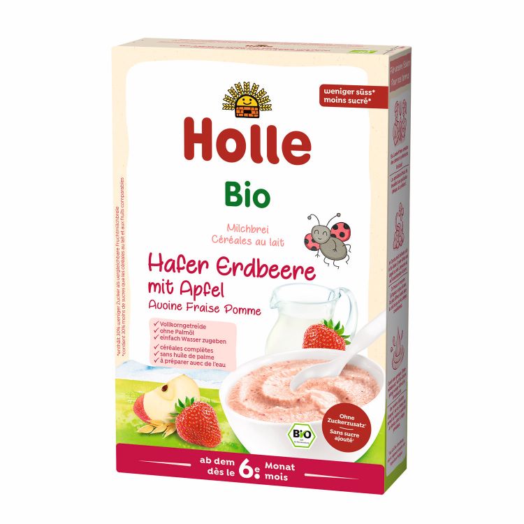 HOLLE Milchbrei Hafer Apfel Erdbeere Bio 250 g
