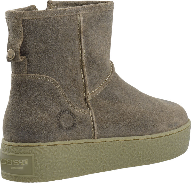 Cashott CASCAMILLA Boot W. Inside Zip Warm Lining Oil Suede Beige