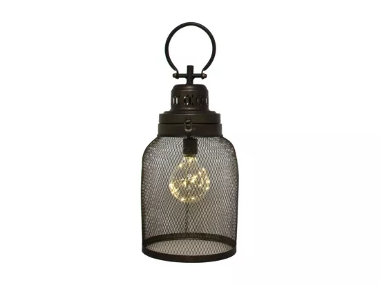 Lampe à poser industrielle salon ampoule métal marron 47cm