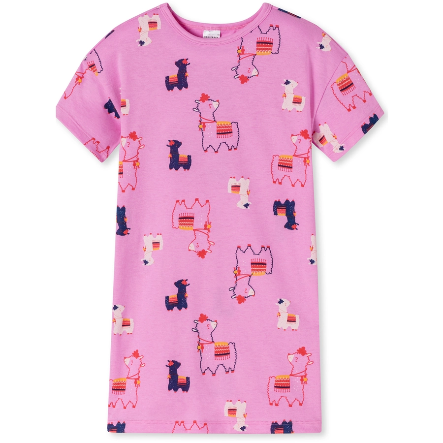 Schiesser Nachthemd Girls World Organic Cotton rosa