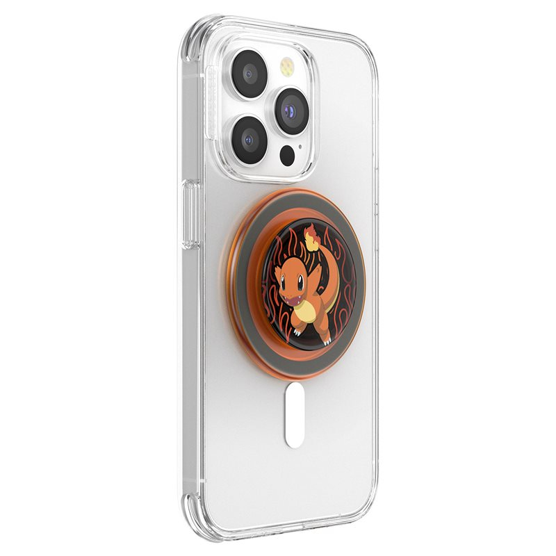 PopGrip MagSafe Round Finger Griff Halterung (Austauschbarer Top) für Apple iPhone (113192) - Pokémon Charmander Flame