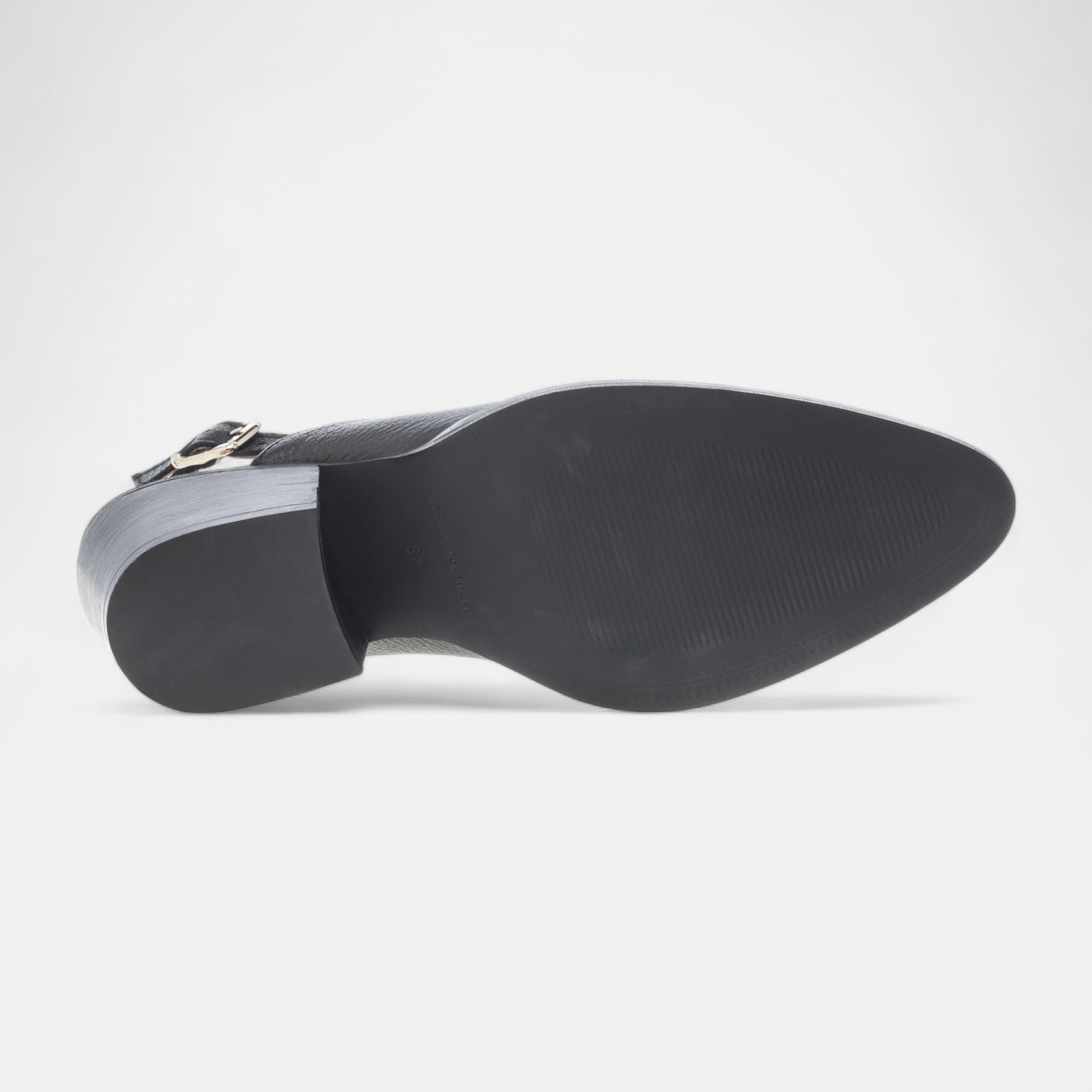 Mules à talon Femme en cuir noir