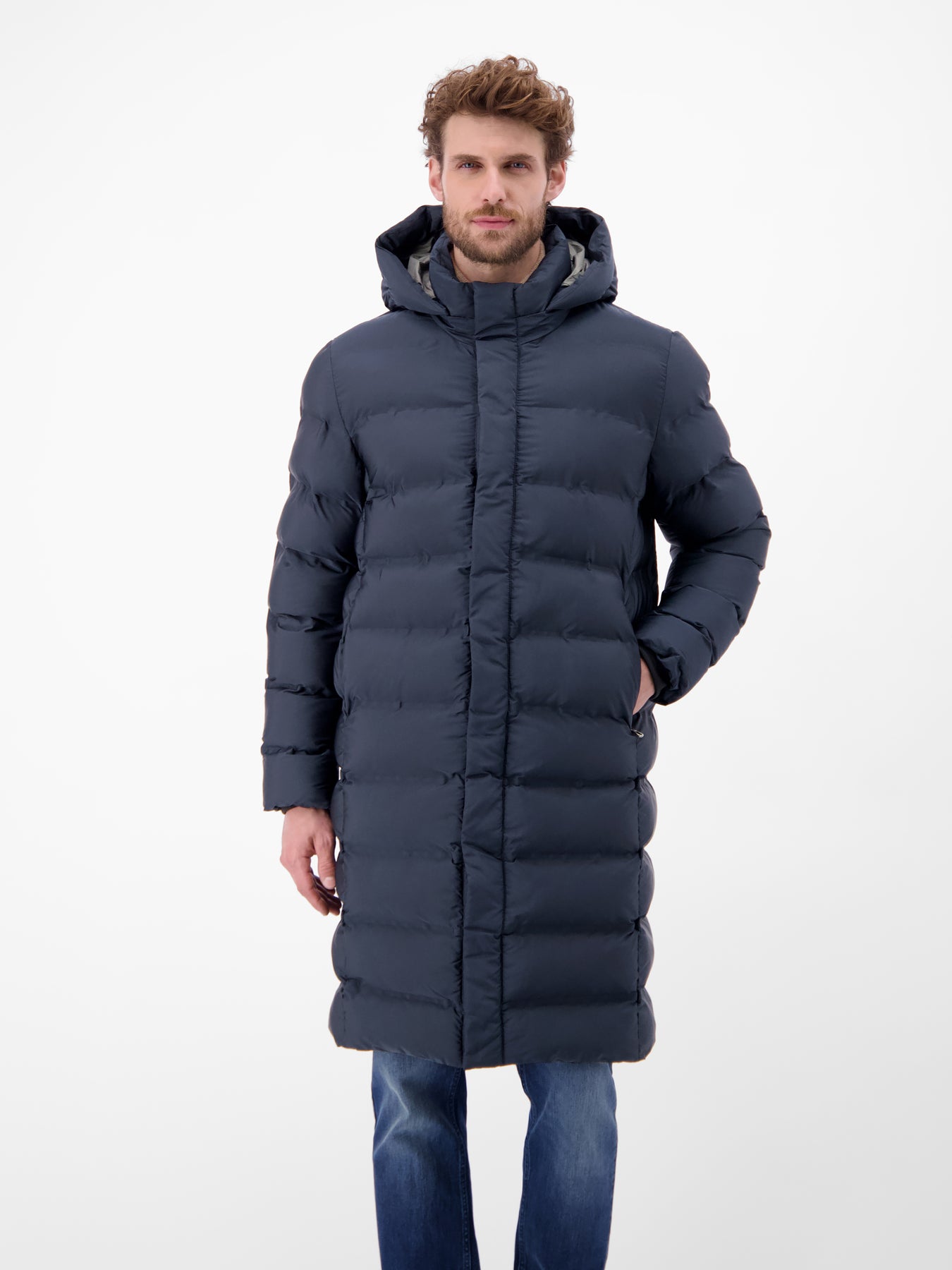 Herren Stepp-Parka mit abnehmbarer Kapuze