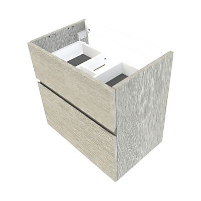 Meuble sous vasque faible profondeur Calao aspect chêne clair 60 cm