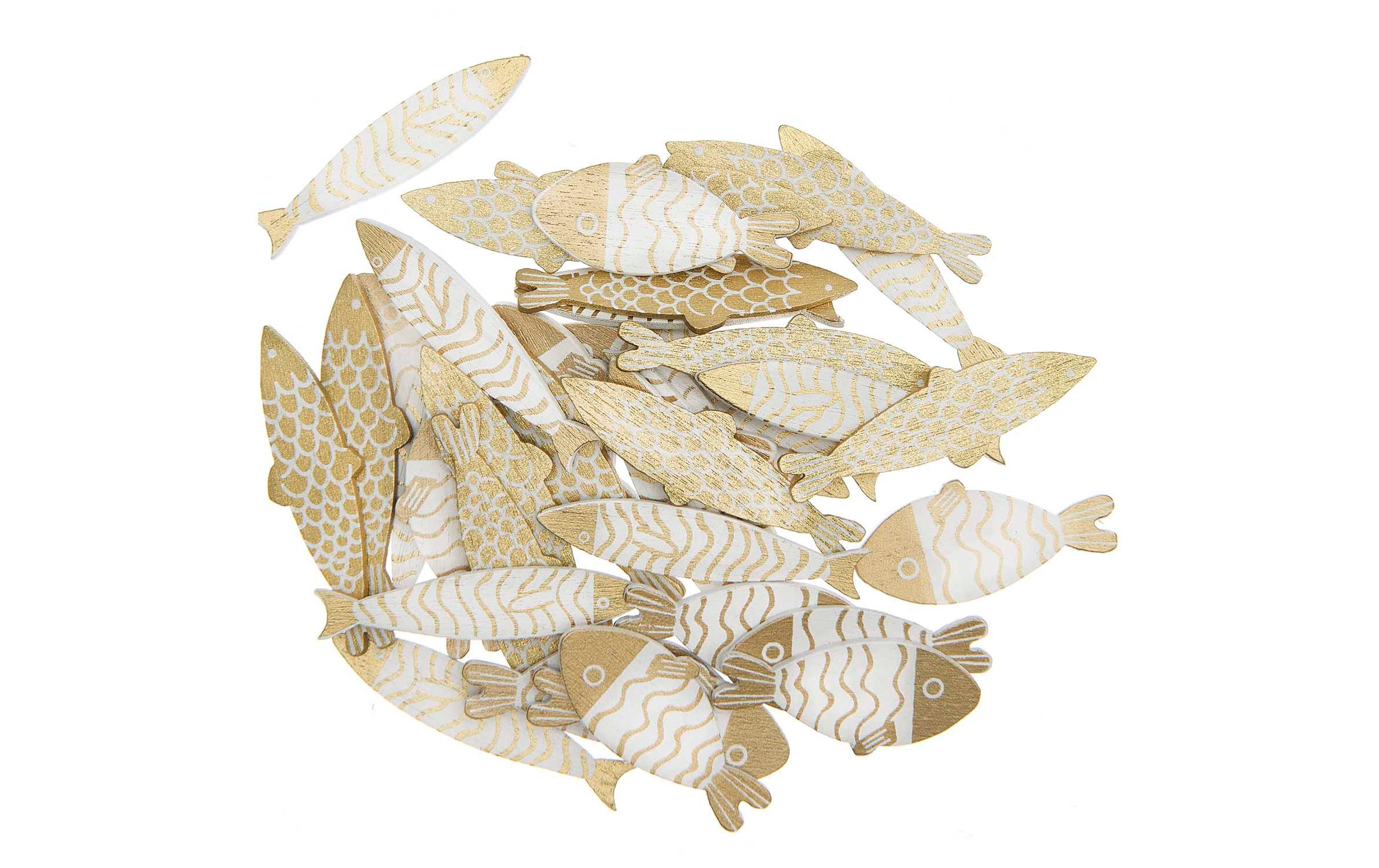 Streudeko Fisch 36 Stück, Gold/WeissKreativ mit Rico Design