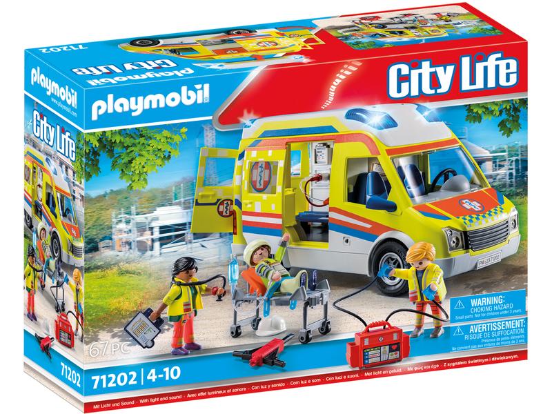 Playmobil City Life Rettungswagen mit Licht & Sound 71202 Rettungsdienst-Spielset