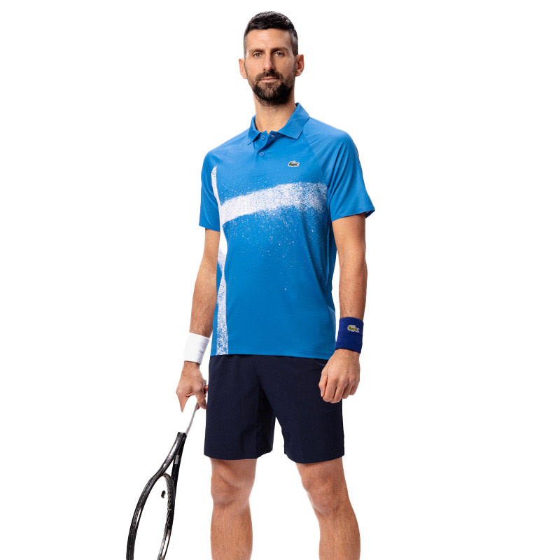 Short de tennis Lacoste x Novak Djokovic bleu marine