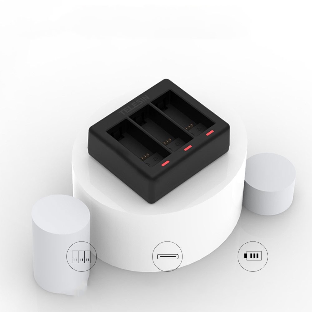 GoPro Hero 9 3-fach USB Akku Ladegerät - Schwarz