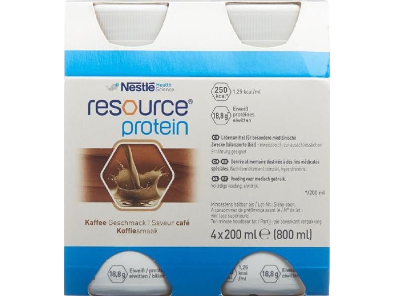 Resource Protein Kaffee 4 x 200 ml Lebensmittel für besondere medizinische Zwecke