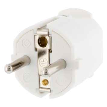 Stekker PVC Randaarde Wit