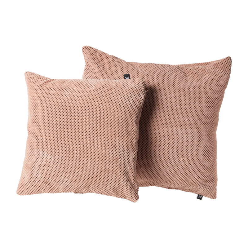 Sierkussen met blokjes - roze - 45x45 cm
