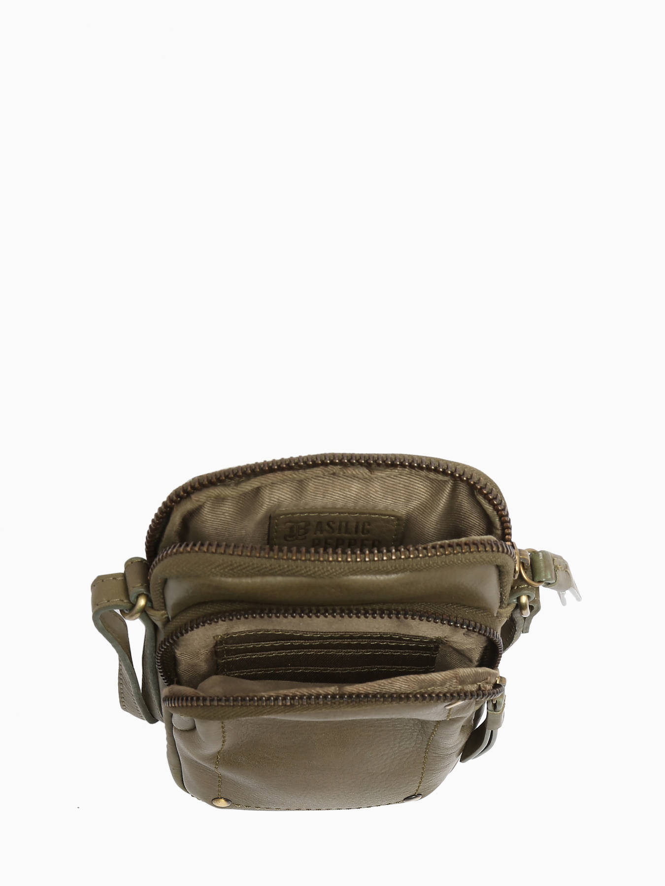 tui tlphone et bandoulire cuir BASILIC PEPPER