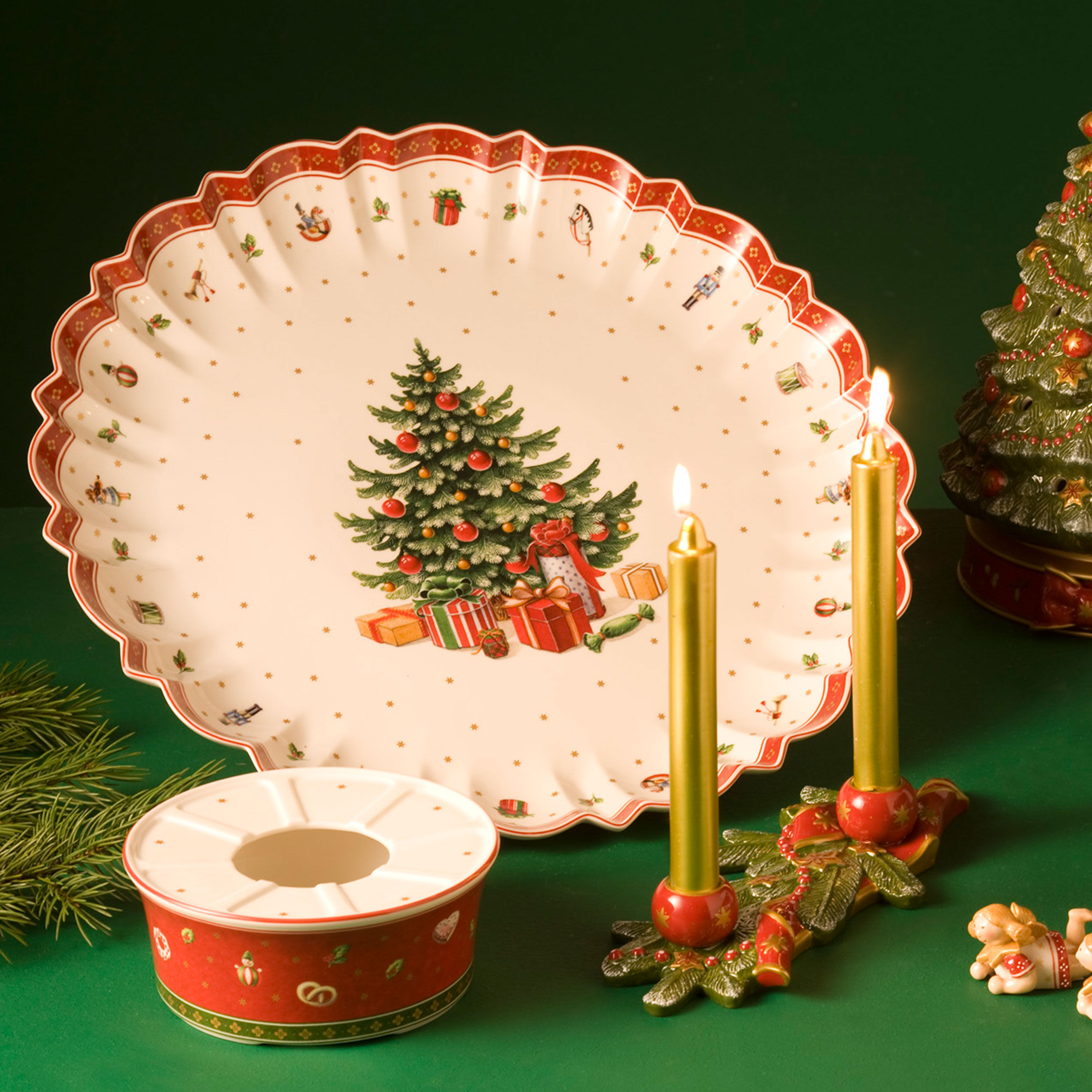 Toy's Delight Serving tray Red, 18'', Premium Porcelain