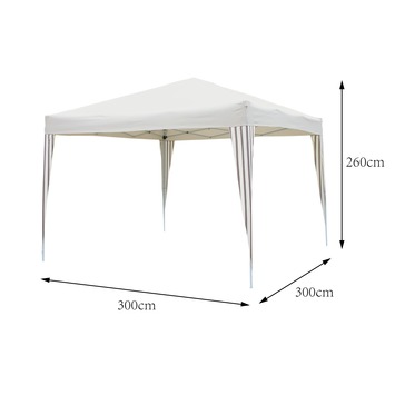 Partytent Havana 3 m Inklapbaar Ecru Antraciet Streep