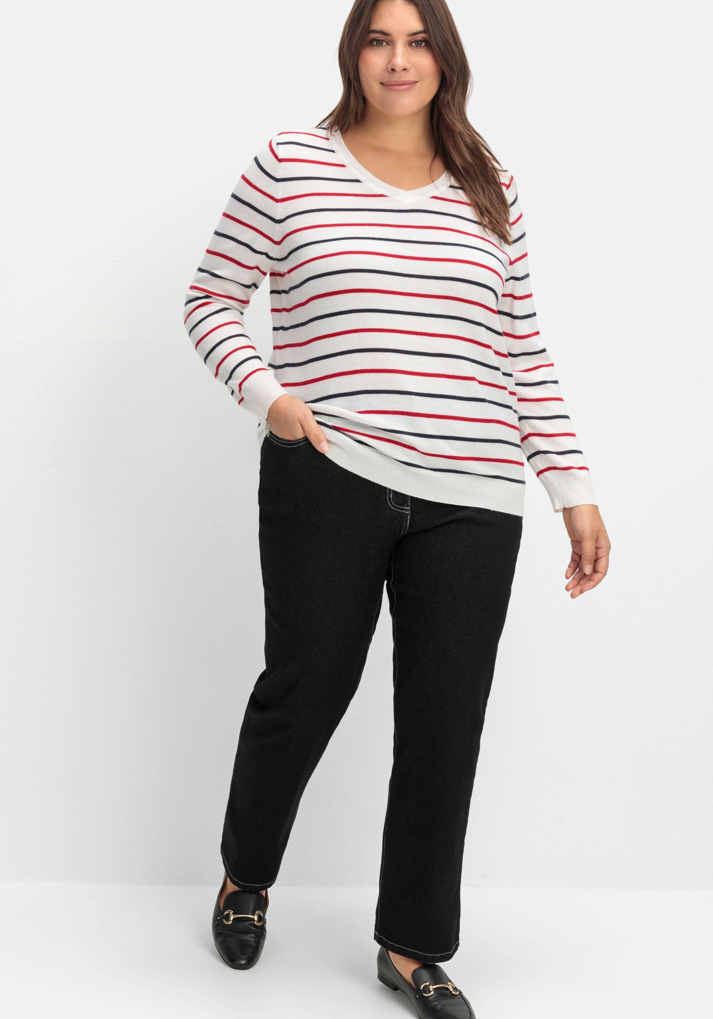 Gerade Jeans mit seitlichem Stretchbund