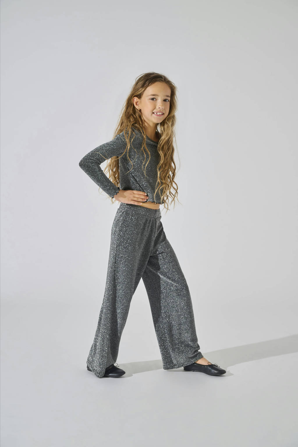 ONLY top KOGQUEEN zwart/zilver